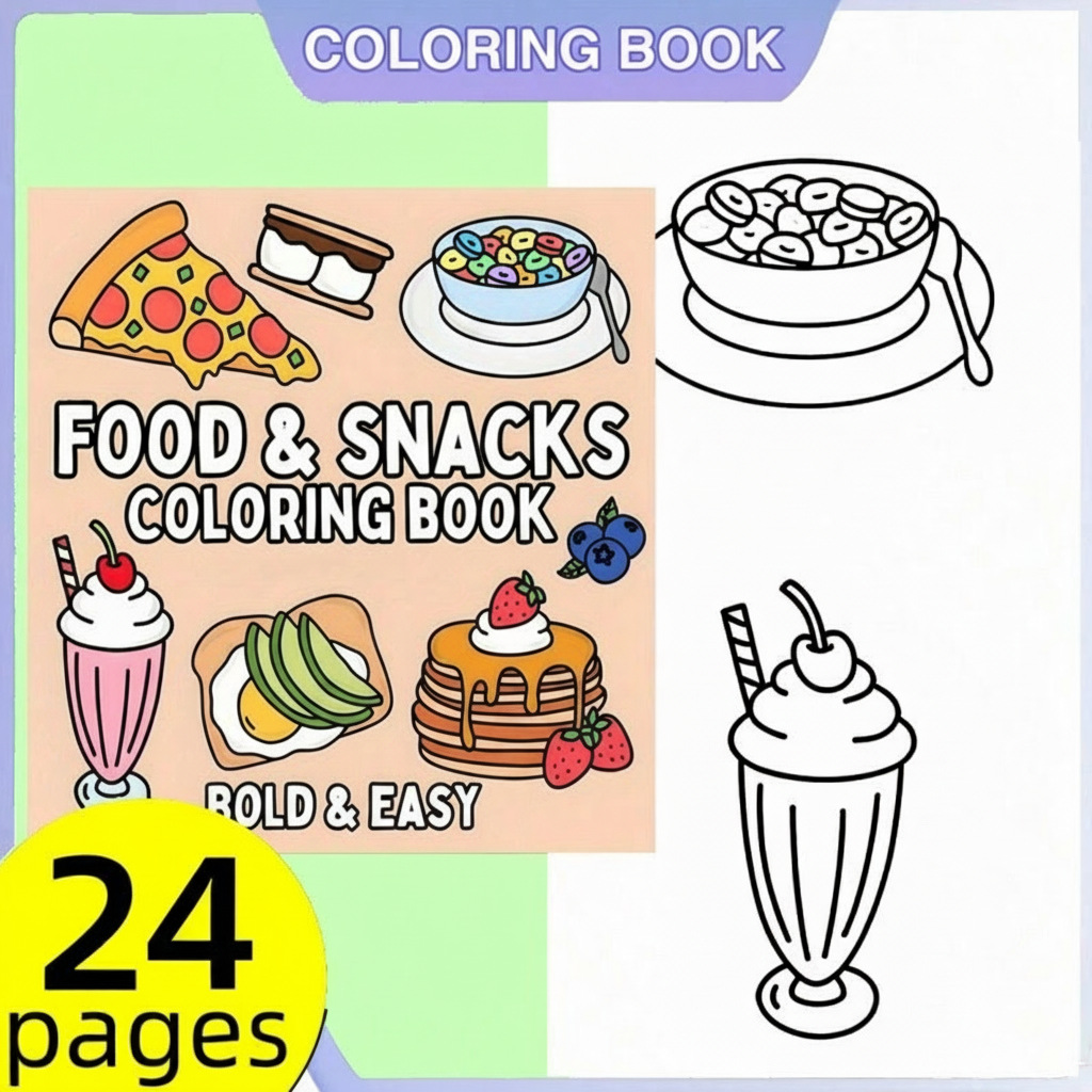 Nowa kolorowanka o tematyce je – Food Snacks Drawing recenzja i cena
