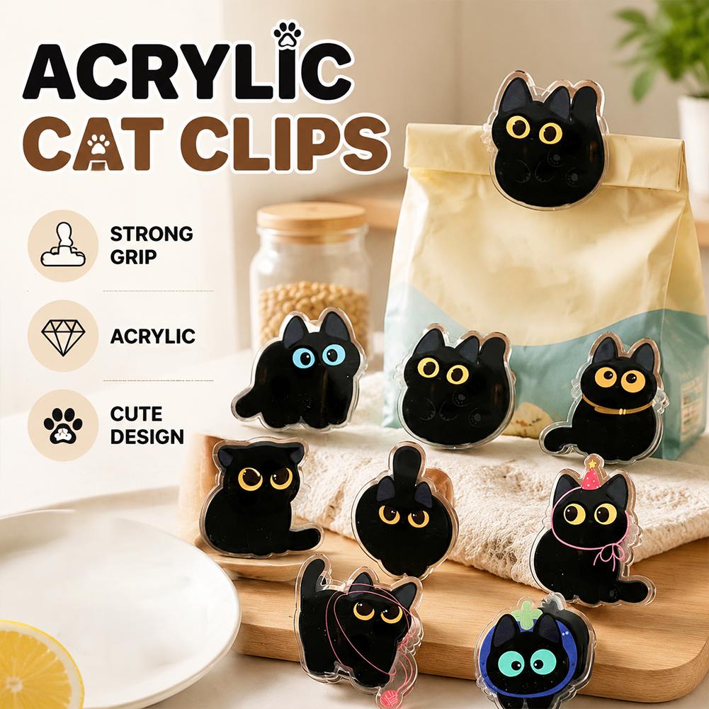 Urocze czarne akrylowe klipsy  – Food Snacks That Are Black recenzja i cena