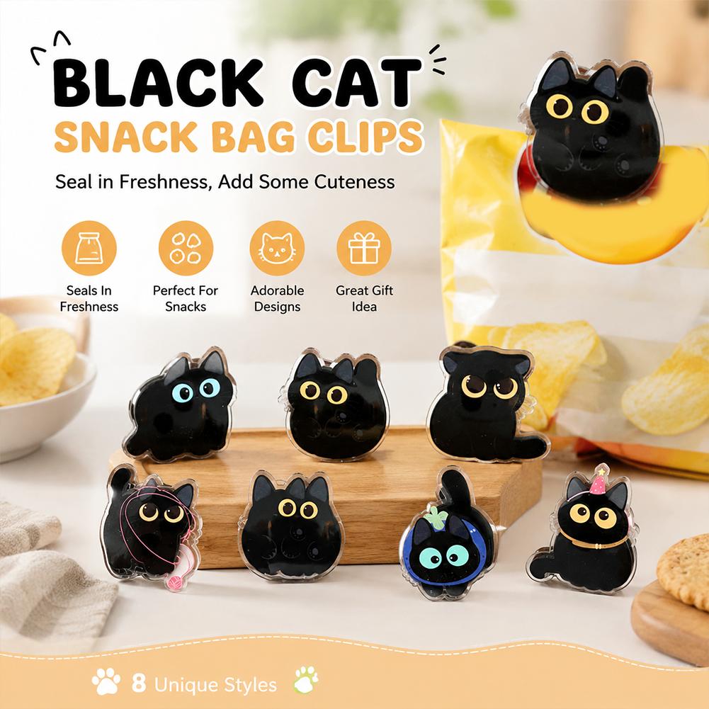 Urocze czarne akrylowe klipsy  – Food Snacks That Are Black recenzja i cena