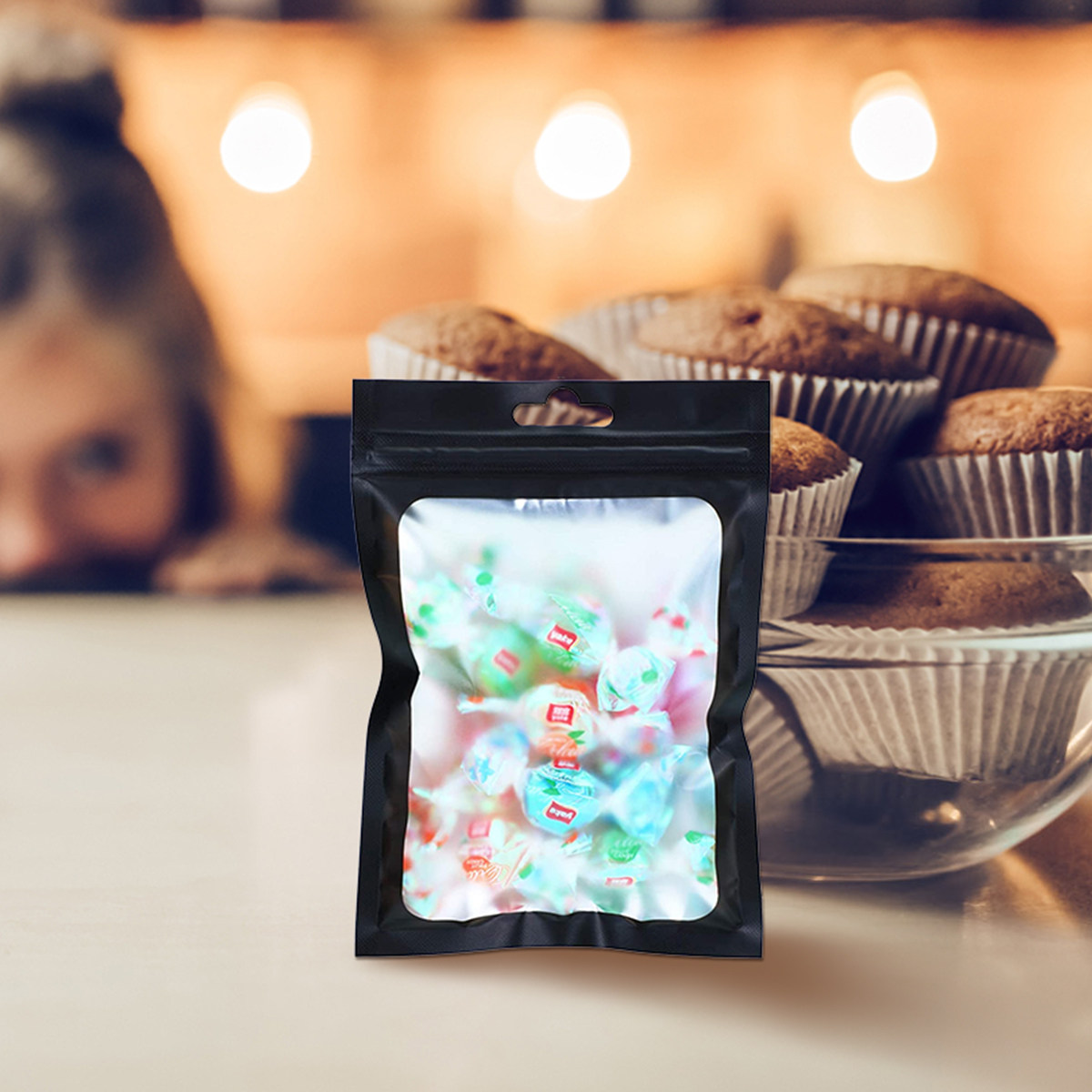 1 zestaw samoprzylepnych toreb – Food Snacks That Are Black recenzja i cena