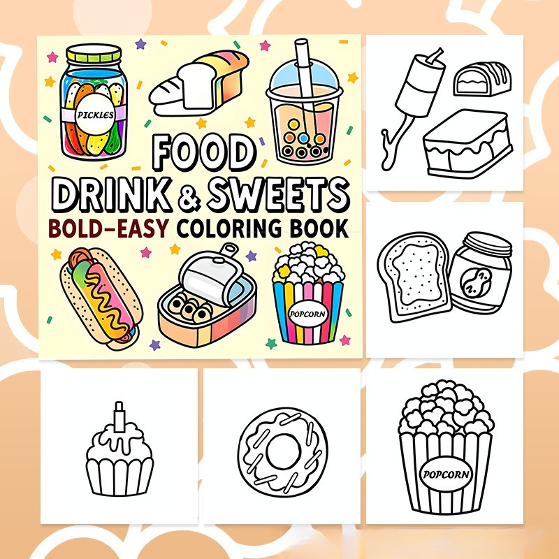 Książeczka do kolorowania dla  – Food Snacks Drawing recenzja i cena